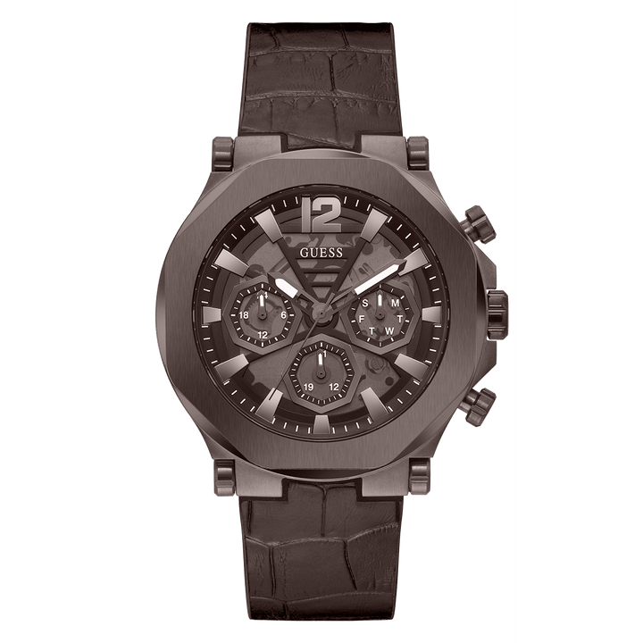 GUESS Mens Chocolate Brown Multi-Function Watch