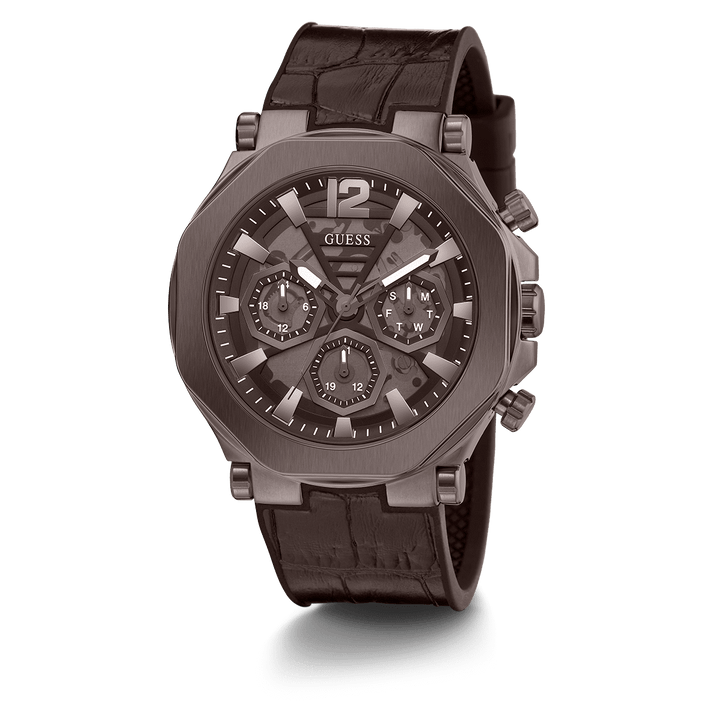 GUESS Mens Chocolate Brown Multi-Function Watch