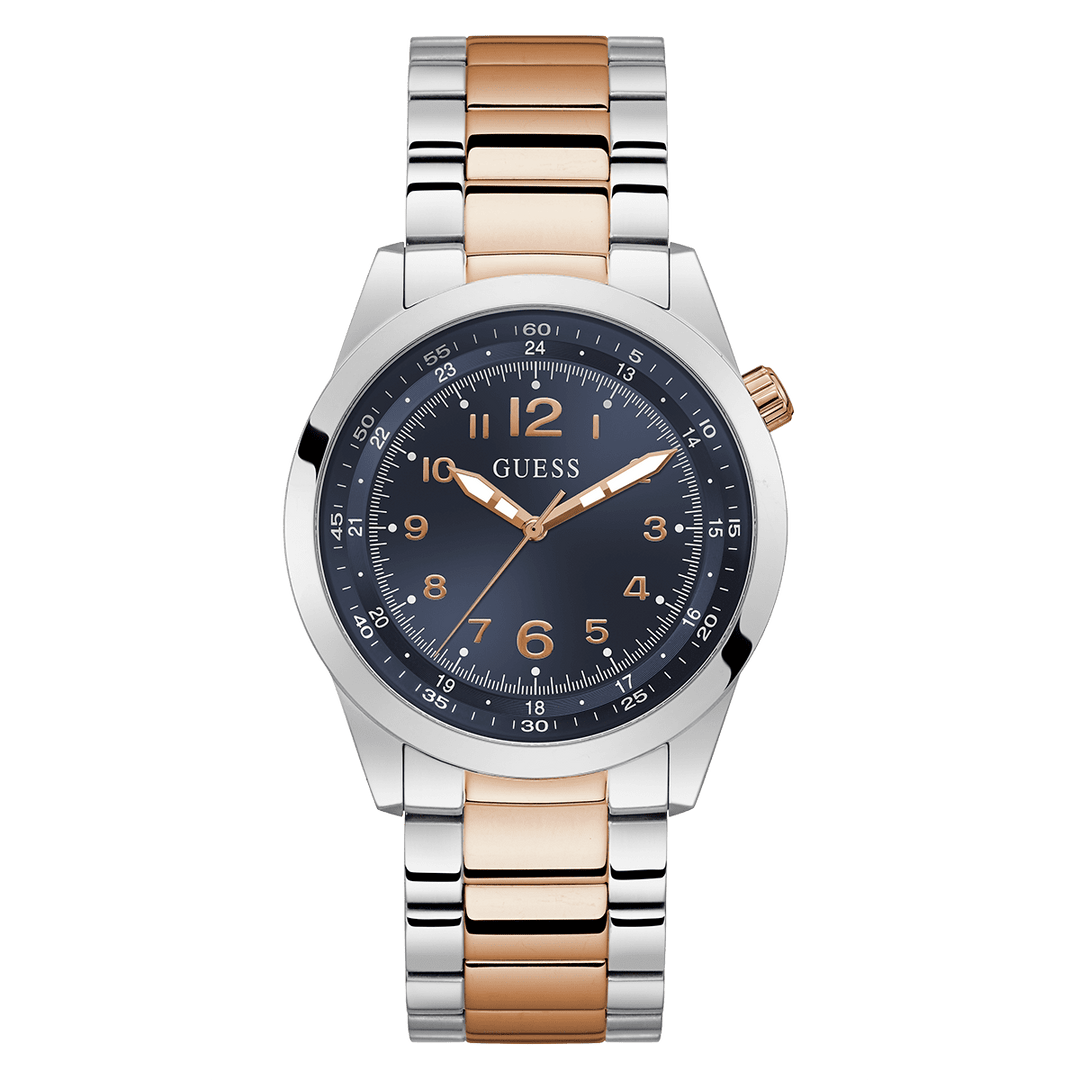 GUESS Mens 2-Tone Silver Analog Watch