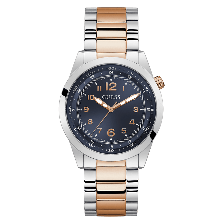 GUESS Mens 2-Tone Silver Analog Watch