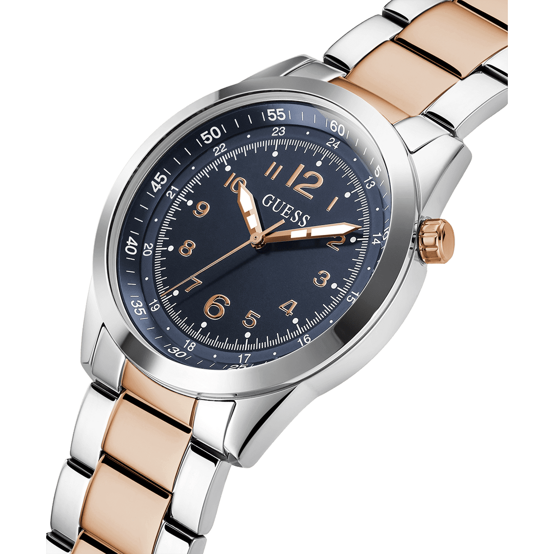 GUESS Mens 2-Tone Silver Analog Watch