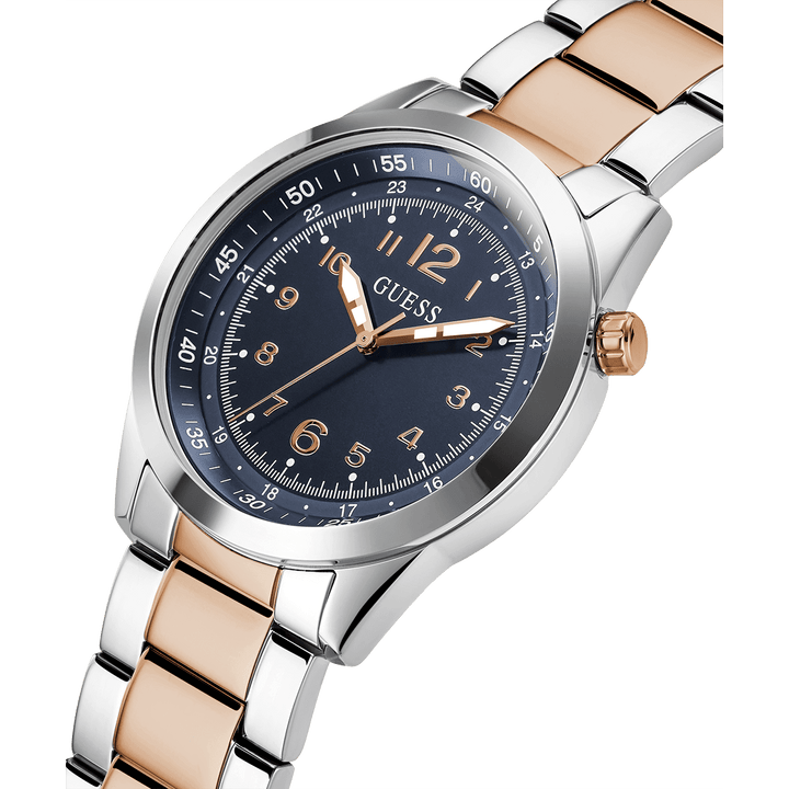 GUESS Mens 2-Tone Silver Analog Watch