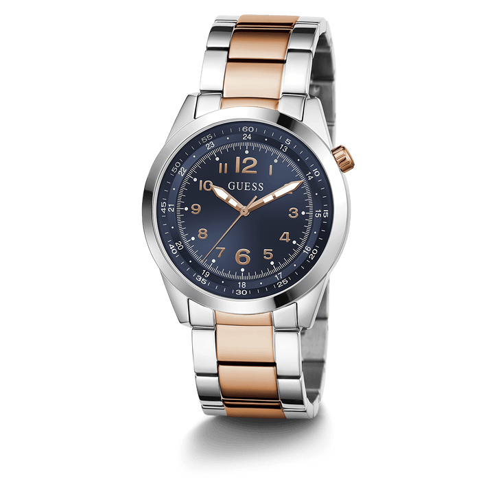 GUESS Mens 2-Tone Silver Analog Watch