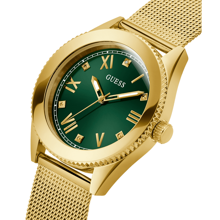 GUESS Mens Gold Tone Analog Watch