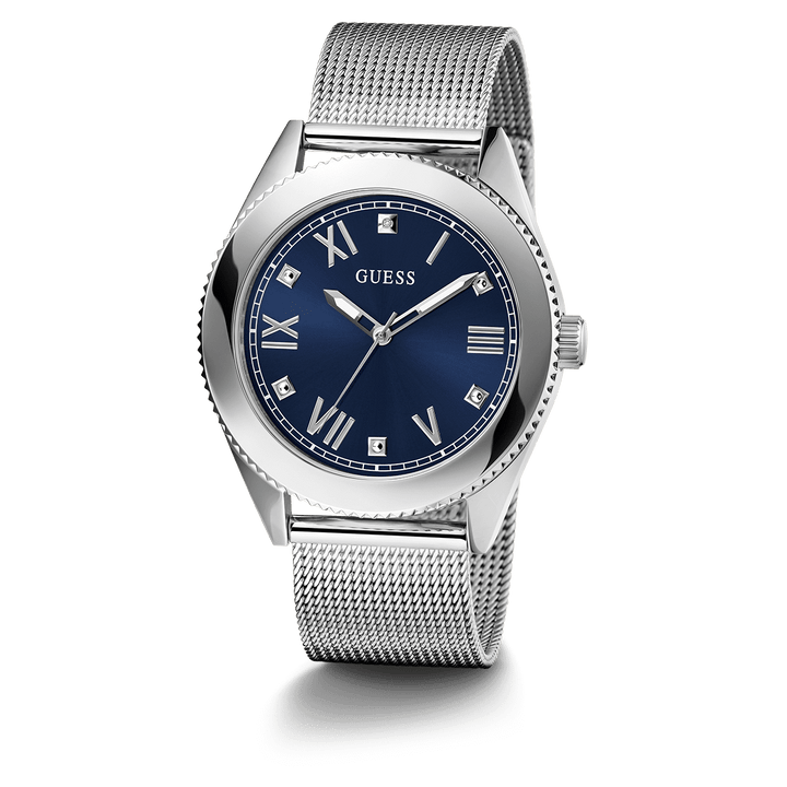 GUESS Mens Silver Tone Analog Watch