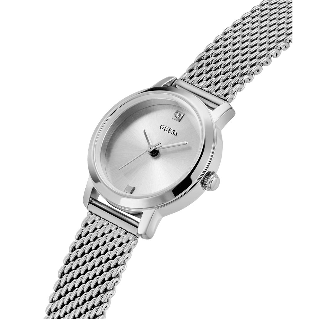 GUESS Ladies Silver Tone Analog Watch