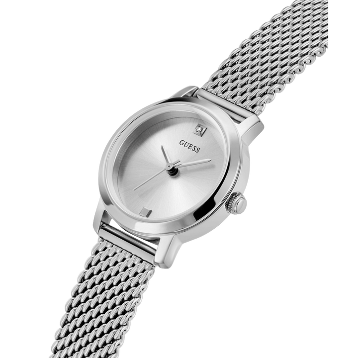 GUESS Ladies Silver Tone Analog Watch