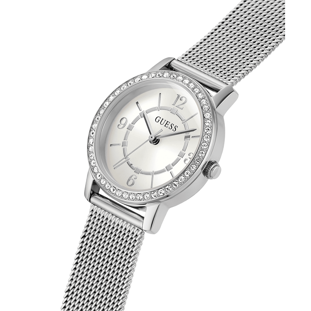 GUESS Ladies Silver Tone Analog Watch