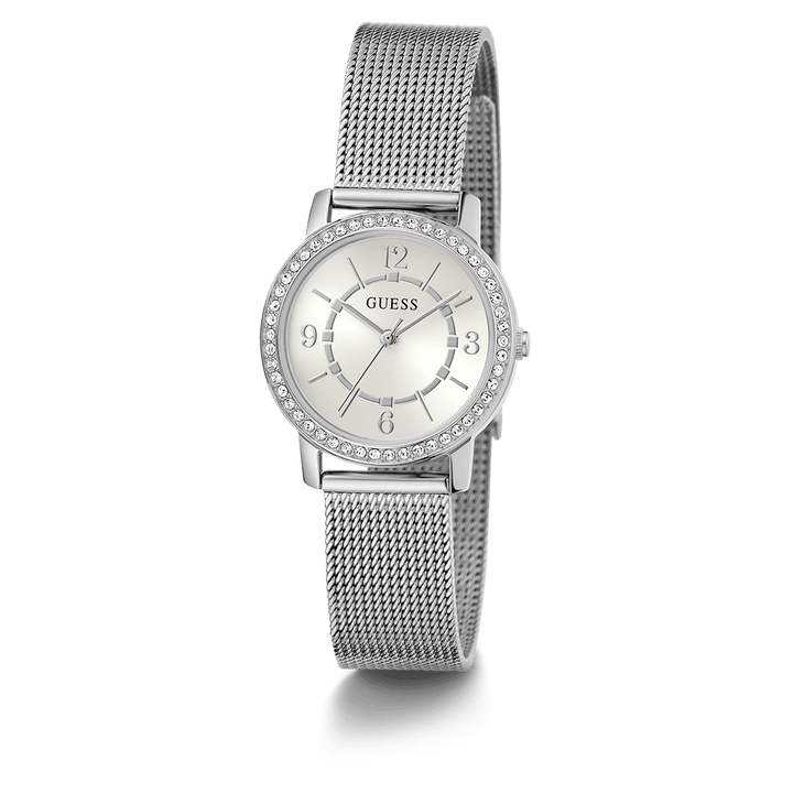 GUESS Ladies Silver Tone Analog Watch