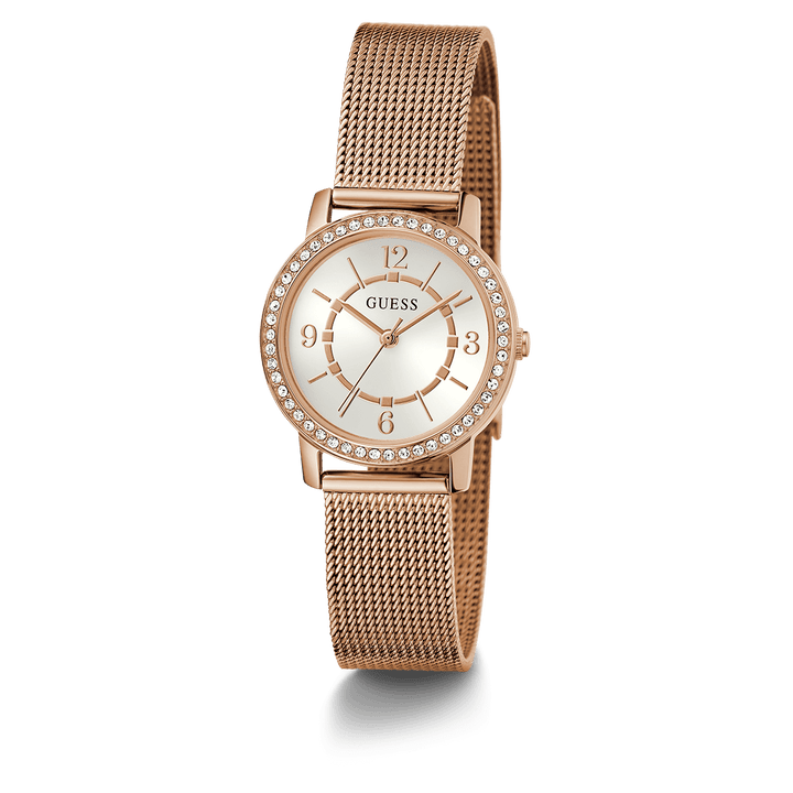 GUESS Ladies Rose Gold Tone Analog Watch