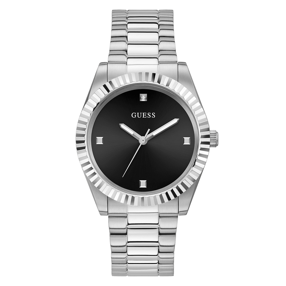 GUESS Mens Silver Tone Analog Watch