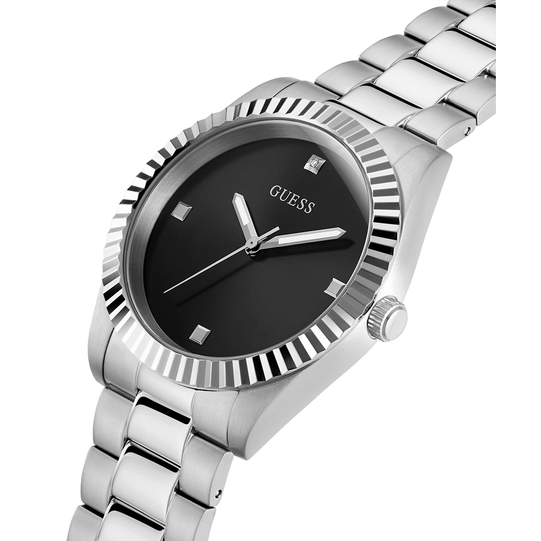 GUESS Mens Silver Tone Analog Watch