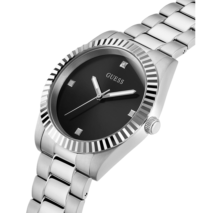 GUESS Mens Silver Tone Analog Watch