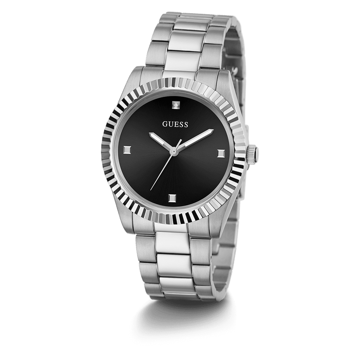 GUESS Mens Silver Tone Analog Watch