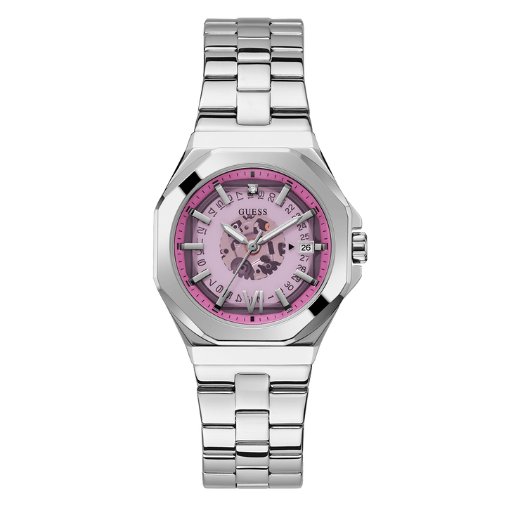 GUESS Ladies Silver Tone Date Watch