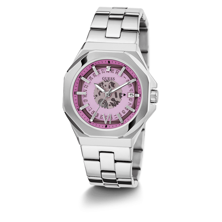 GUESS Ladies Silver Tone Date Watch