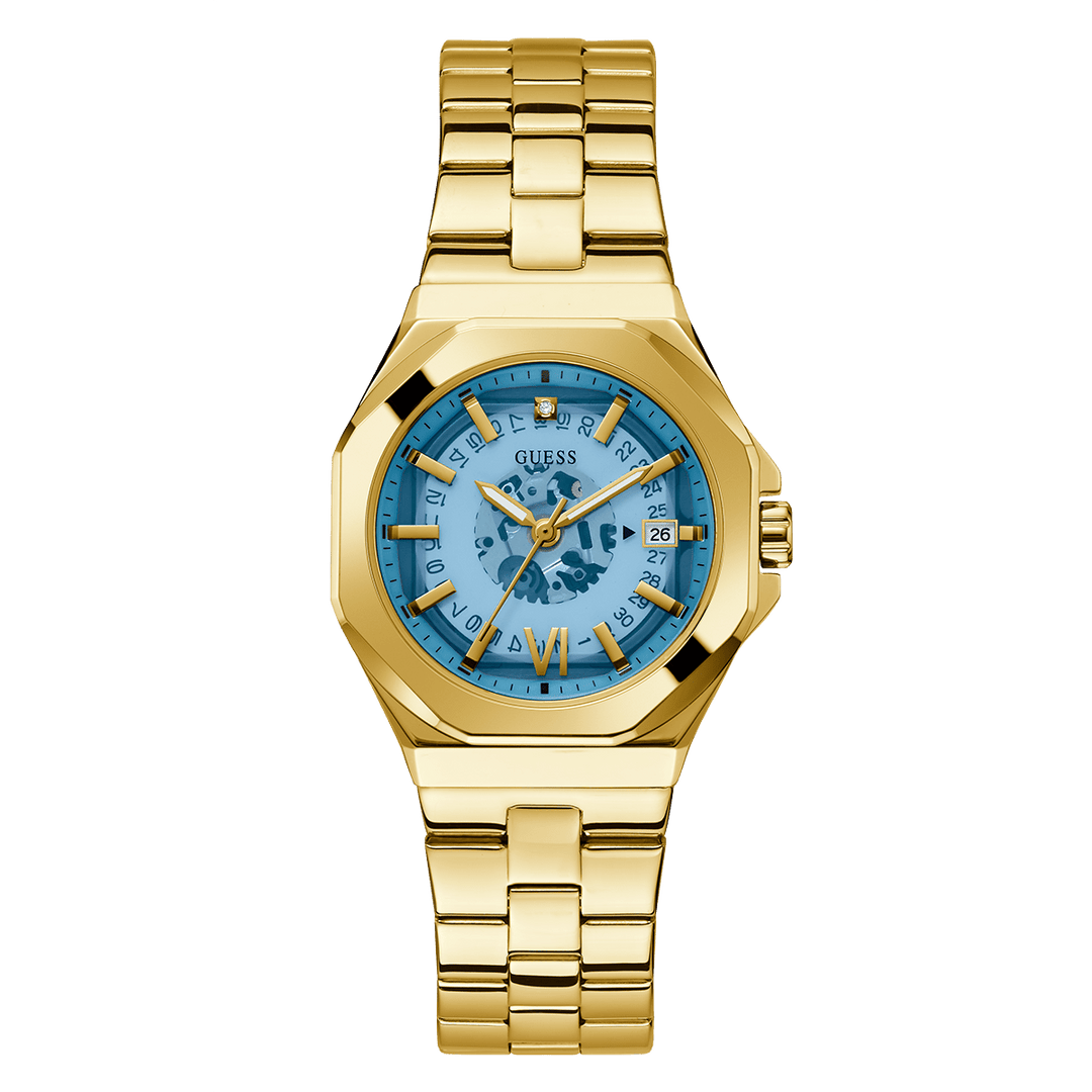 GUESS Ladies Gold Tone Date Watch