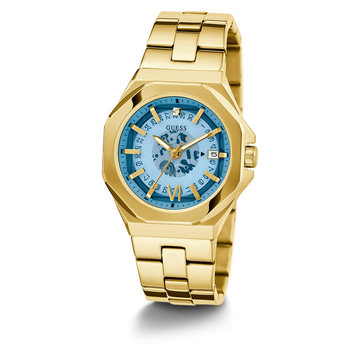 GUESS Ladies Gold Tone Date Watch