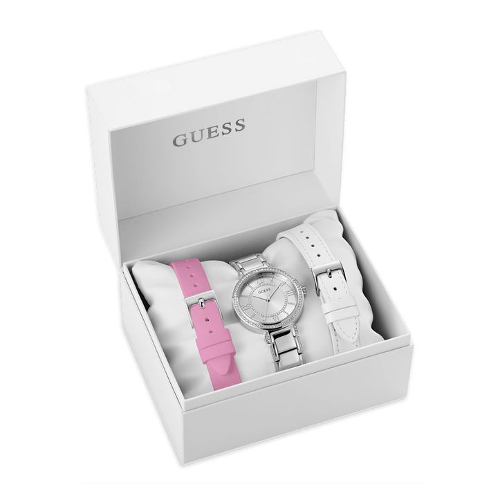 GUESS Ladies Silver Tone Analog Watch