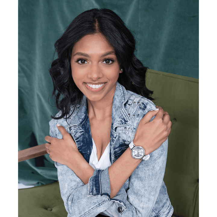 GUESS Ladies Silver Tone Analog Watch