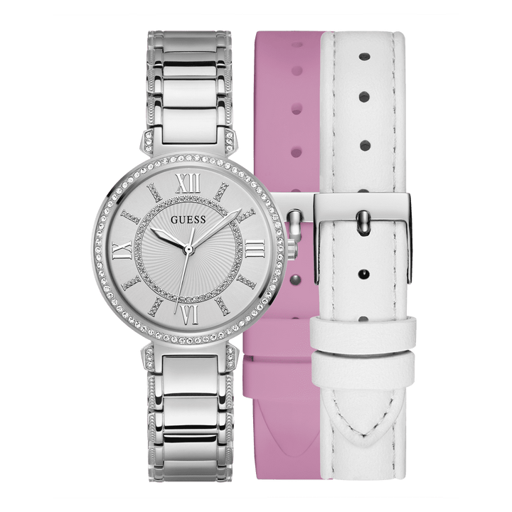 GUESS Ladies Silver Tone Analog Watch