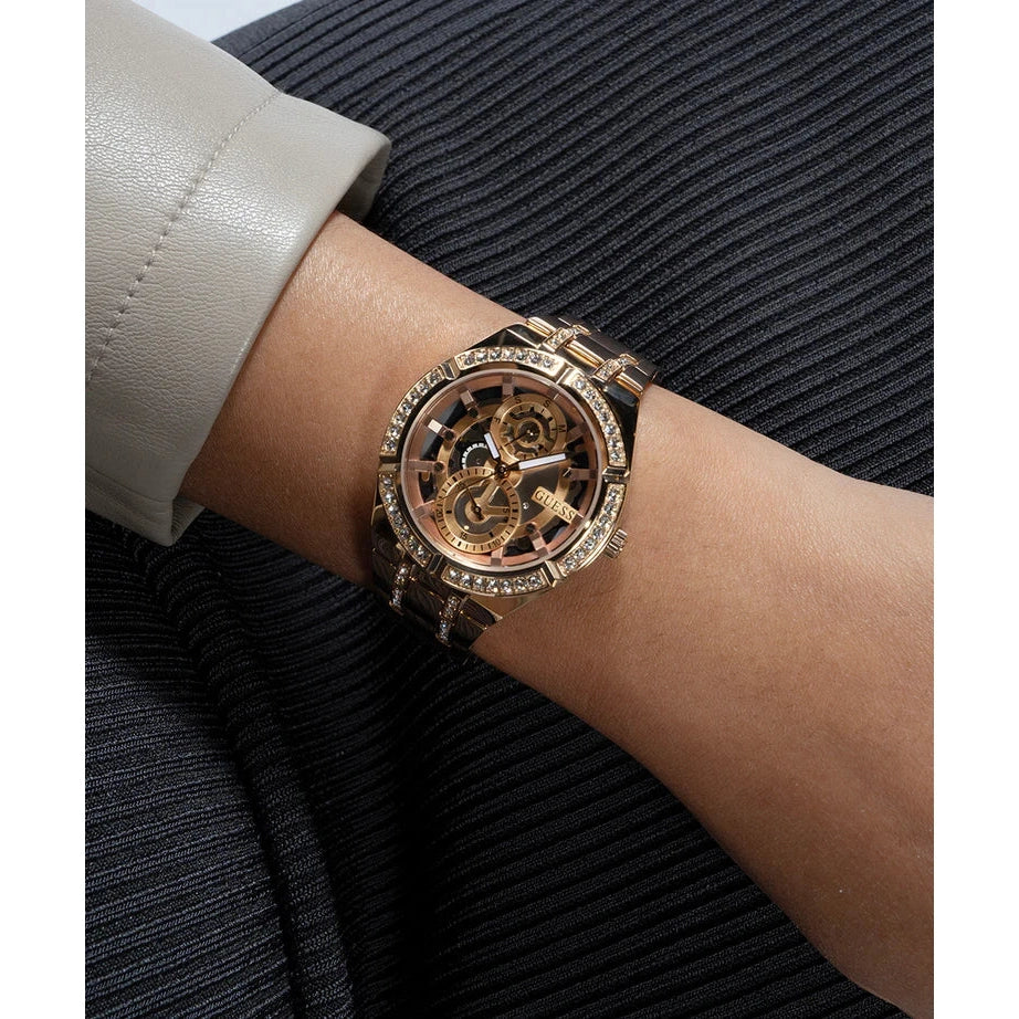 GUESS Ladies Rose Gold Tone Multi-function Watch 36 mm
