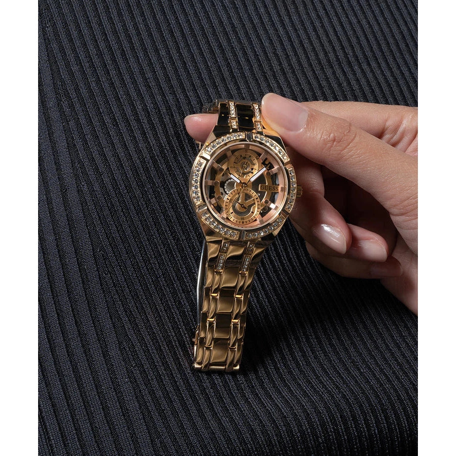 GUESS Ladies Rose Gold Tone Multi-function Watch 36 mm