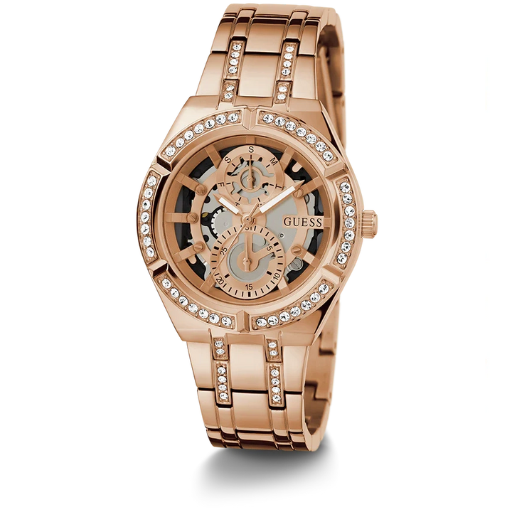GUESS Ladies Rose Gold Tone Multi-function Watch 36 mm