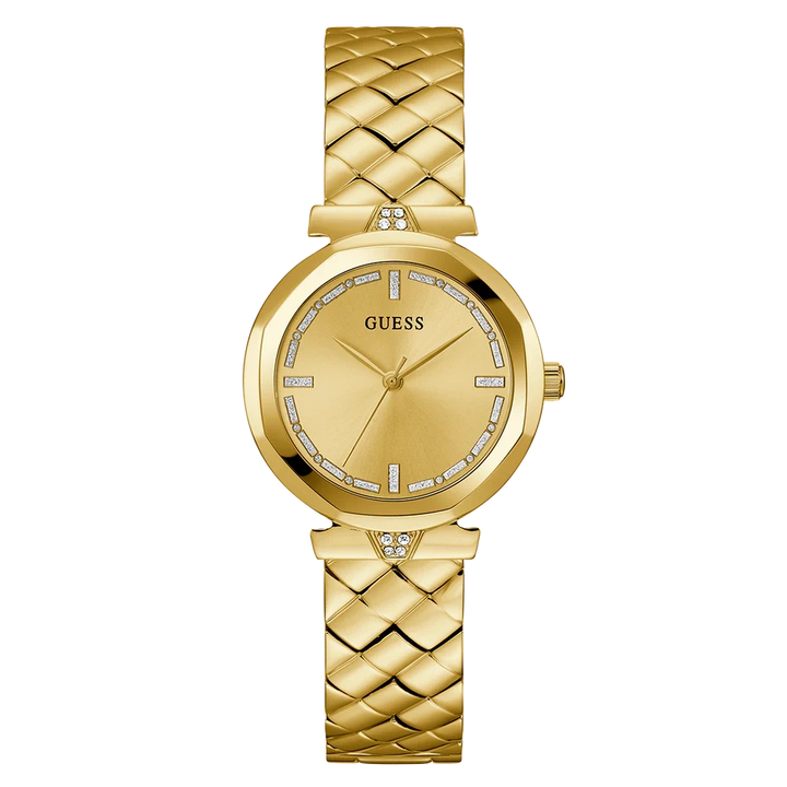 GUESS Ladies Gold Tone Analog Watch 34 mm