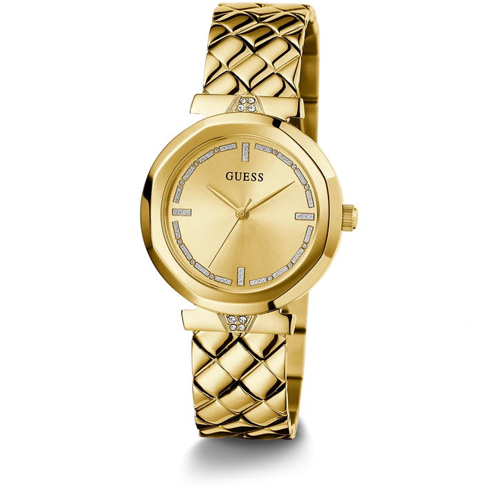 GUESS Ladies Gold Tone Analog Watch 34 mm