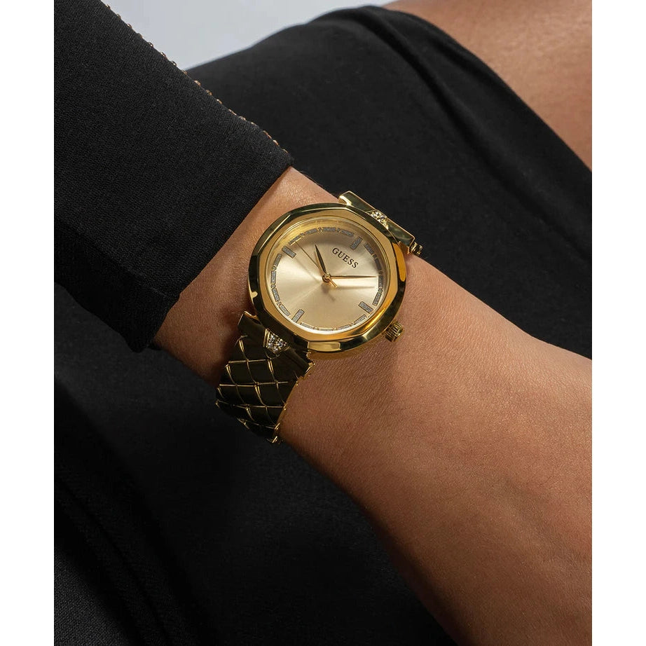 GUESS Ladies Gold Tone Analog Watch 34 mm