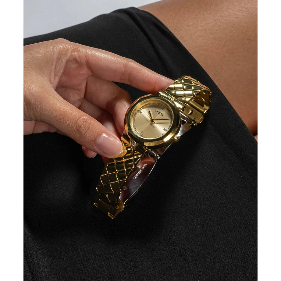 GUESS Ladies Gold Tone Analog Watch 34 mm