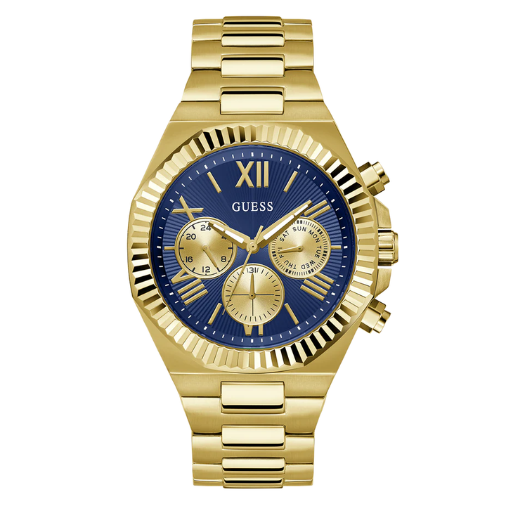 GUESS Mens Gold Tone Multi-function Watch GW0703G6