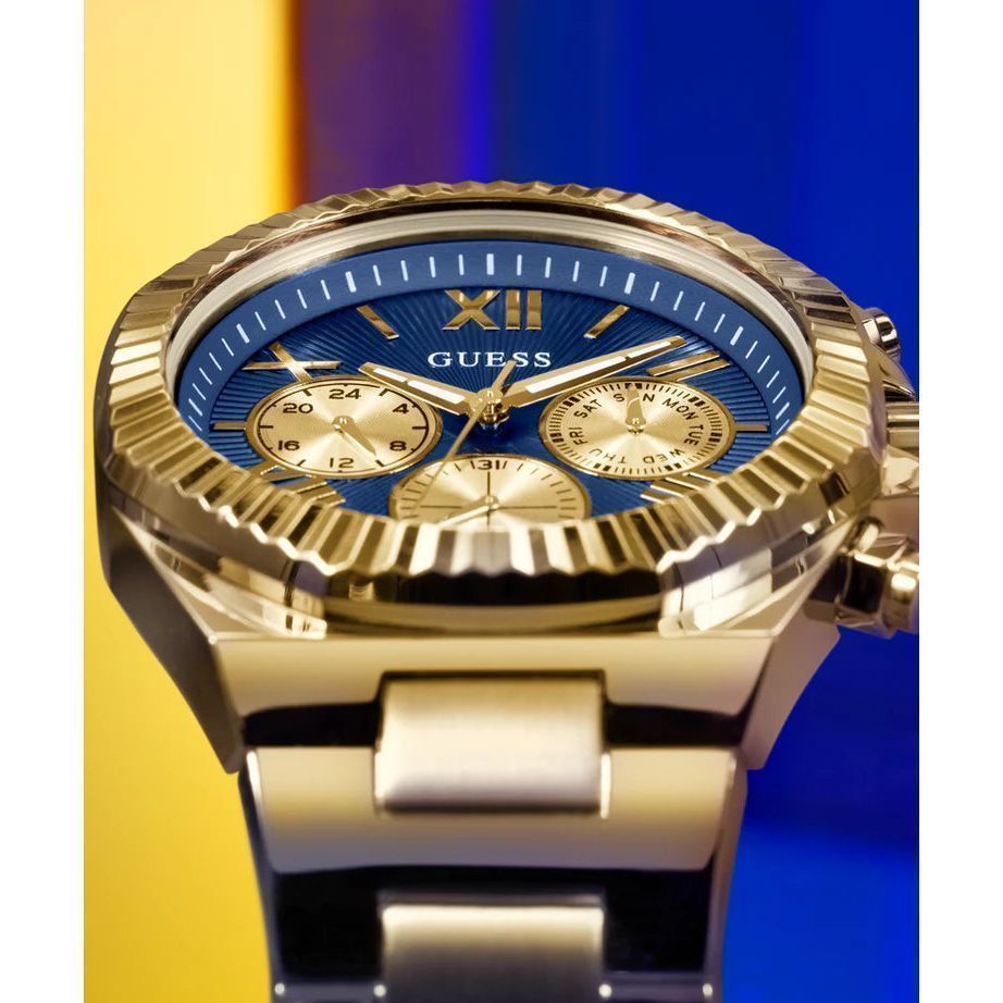 GUESS Mens Gold Tone Multi-function Watch GW0703G6
