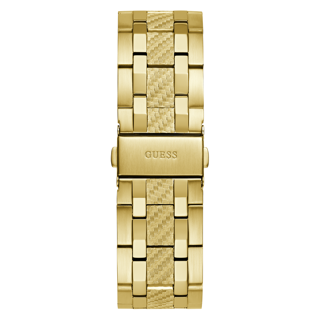 GUESS Mens Gold Tone Multi-function Watch with Chrono-look Dial