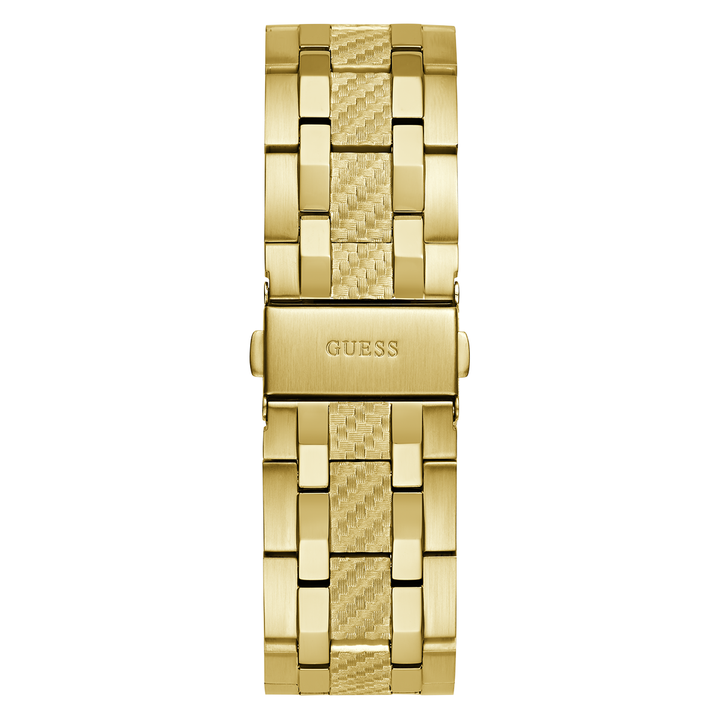 GUESS Mens Gold Tone Multi-function Watch with Chrono-look Dial