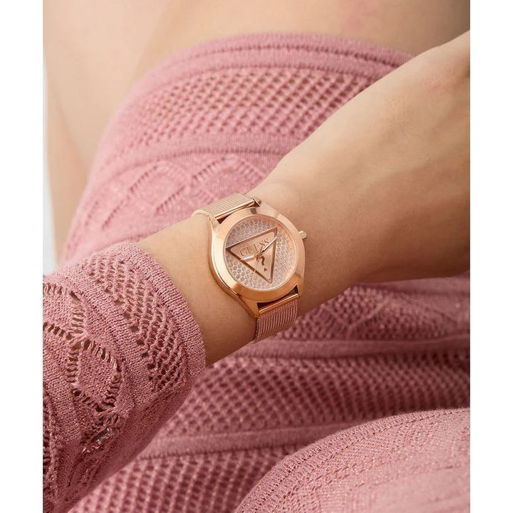 GUESS Ladies Rose Gold Tone Analog Watch GW0835L3