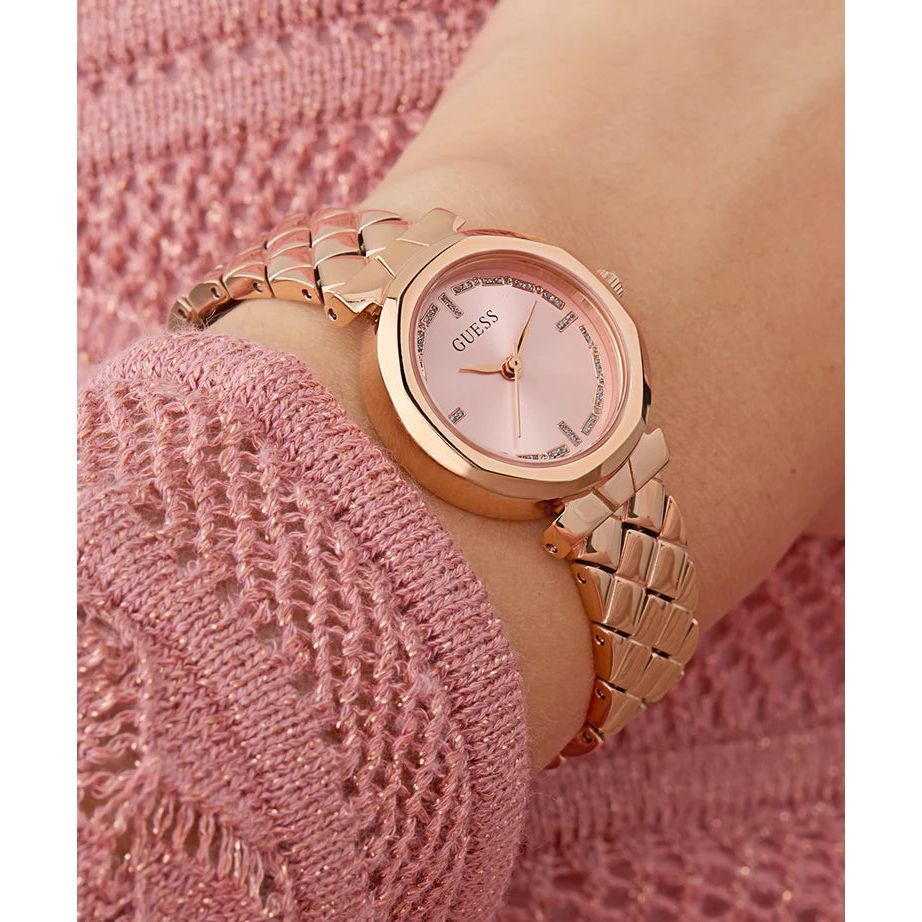 GUESS Ladies Rose Gold Tone Analog Watch GW0839L3
