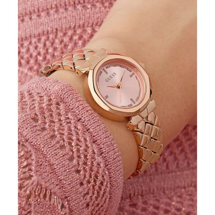 GUESS Ladies Rose Gold Tone Analog Watch GW0839L3