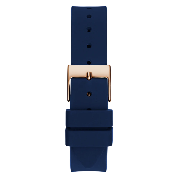 GUESS Ladies Blue Rose Gold Tone Analog Watch GW0844L3