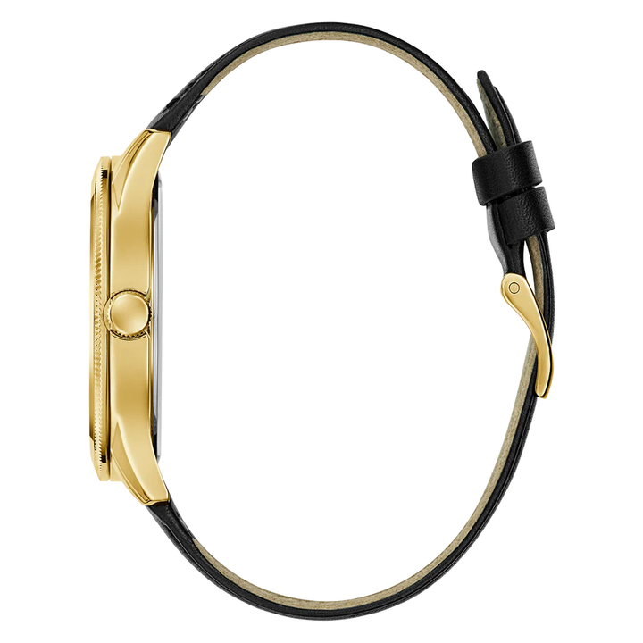 GUESS Mens Black Gold Tone Analog Watch GW0846G1