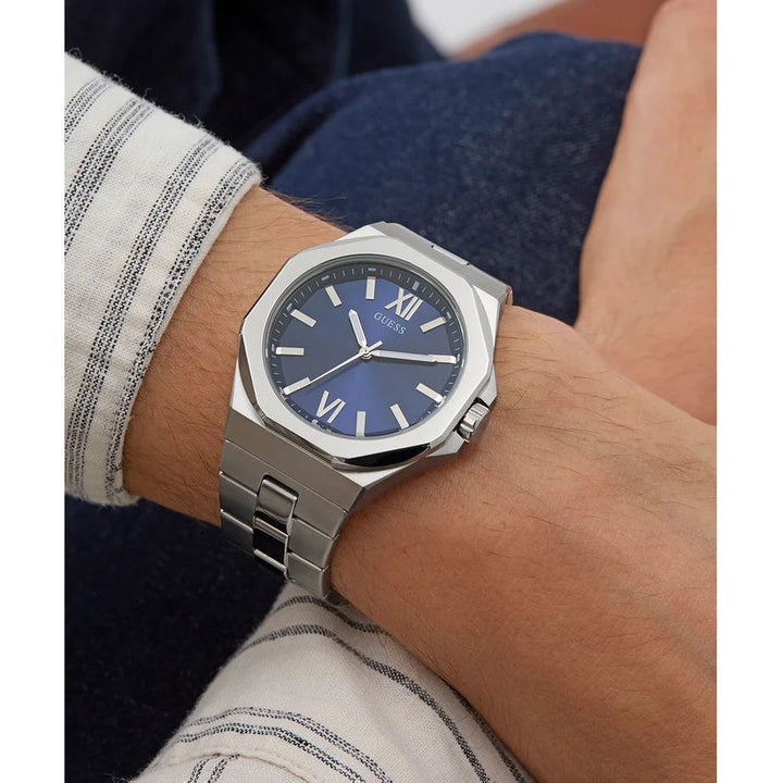 GUESS Mens Silver Tone Analog Watch GW0849G1