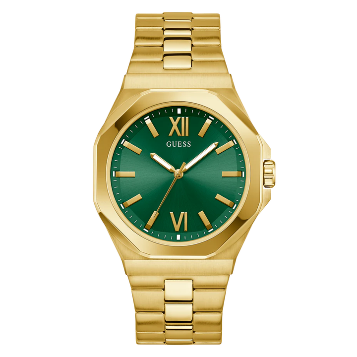 GUESS Mens Gold Tone Analog Watch GW0849G2