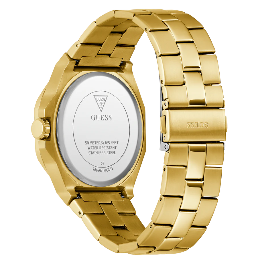 GUESS Mens Gold Tone Analog Watch GW0849G2