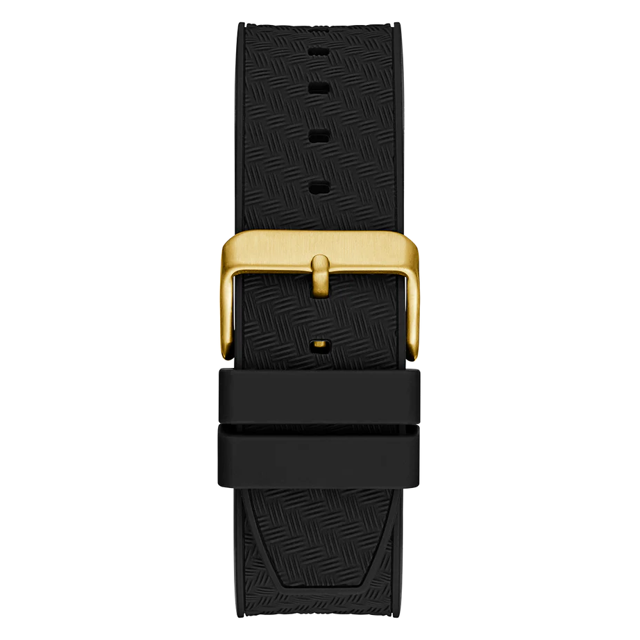 GUESS Mens Black Gold Tone Multi-function Watch GW0853G2