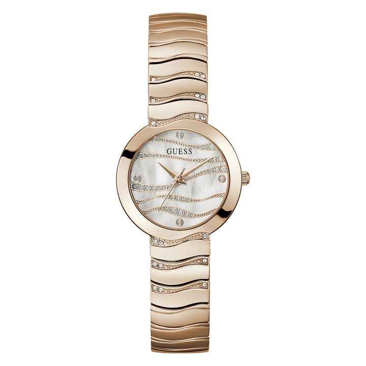Stylish GUESS Ladies Rose Gold Tone Analog Watch for Every Occasion