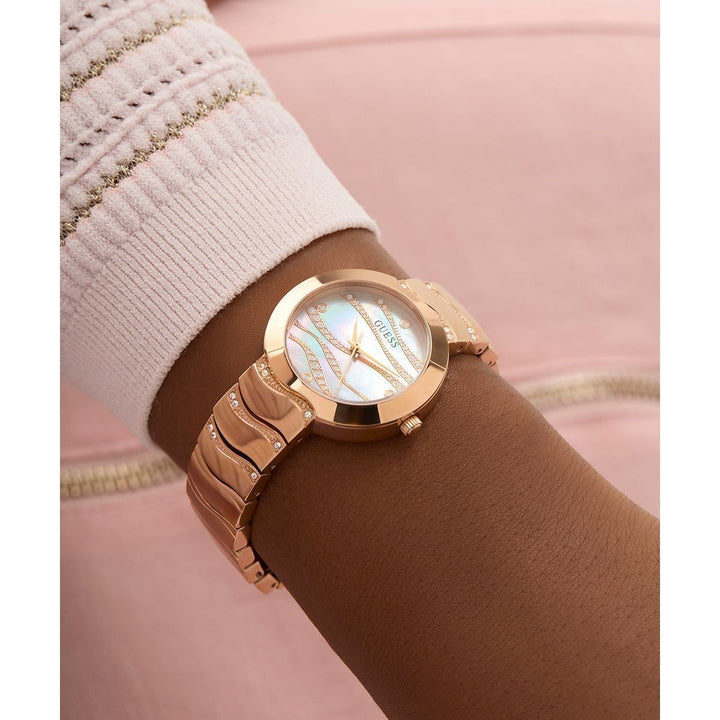 Stylish GUESS Ladies Rose Gold Tone Analog Watch for Every Occasion