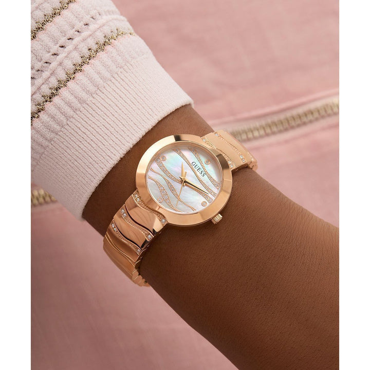 Stylish GUESS Ladies Rose Gold Tone Analog Watch for Every Occasion