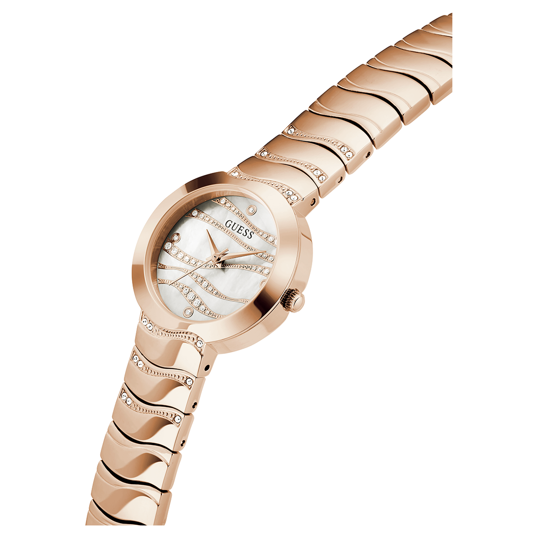 Stylish GUESS Ladies Rose Gold Tone Analog Watch for Every Occasion