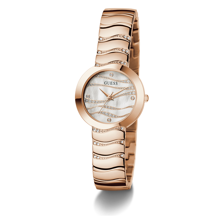 Stylish GUESS Ladies Rose Gold Tone Analog Watch for Every Occasion